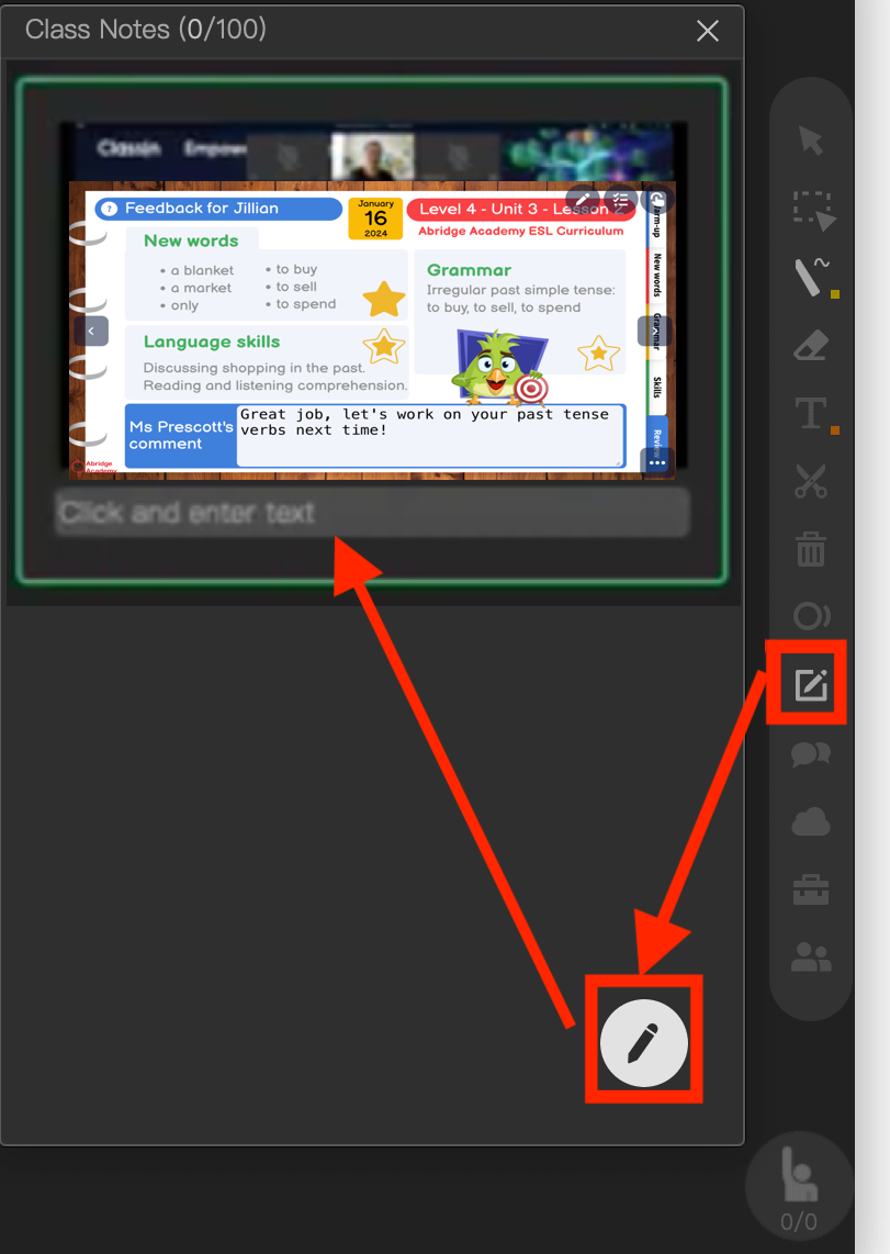 ClassIn: Sending lesson feedback – Abridge Academy